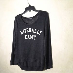 Fifth Sun Black Long Sleeve Graphic Top, Sz L